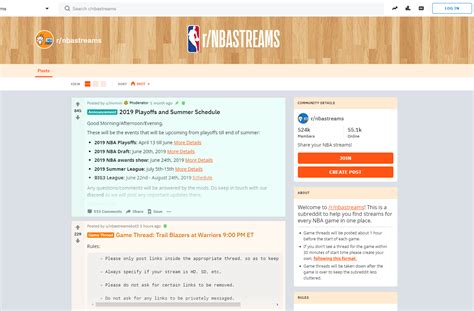 NBAStreams Reddit .